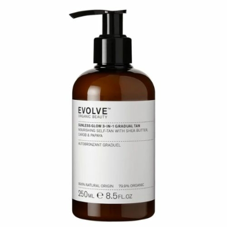 EVOLVE Sunless Glow 3-in-1 Gradual Tan, Itseruskettava voide 250ml UUSI KOOSTUMUS