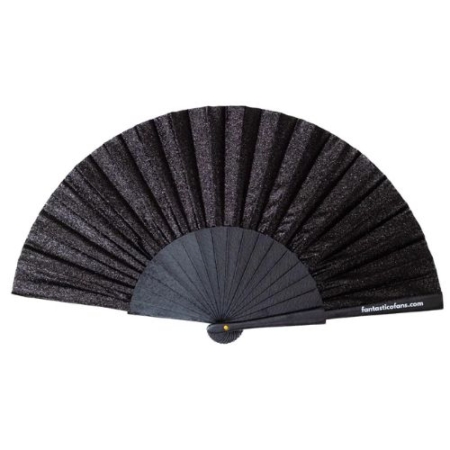 Viuhka – Musta Glitter Viuhka 23 cm